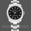 Replica Rolex Oyster Perpetual 31 mm Donna-177200-Calendario nero-Giornale nero con lunetta a cupola