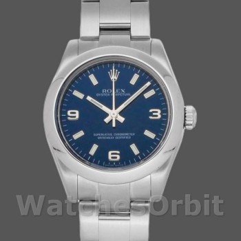 Replica Rolex Oyster Perpetual 31 mm Donna-177200-Blue Quadrante Arabo-Giornale Blu
