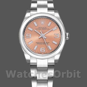 Replica Rolex Oyster Perpetual 31 mm Donna-177200-Dal quadrante rosa-Ghiera bombata Rosa