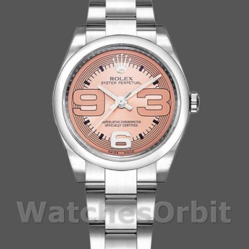 Replica Rolex Oyster Perpetual 31 mm Donna-177200-Rosa Maxi Quadrante Arabo-Ghiera Spessa Rosa