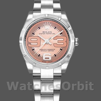 Replica Rolex Oyster Perpetual 31 mm Donna-177210-Rosa Maxi Quadrante Arabo Rosa