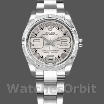 Replica Rolex Oyster Perpetual 31 mm Donna-177210-Argento Maxi Quadrante Arabo Argento