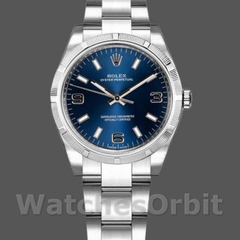 Replica Rolex Oyster Perpetual 31 mm Donna-177210-Calrante blu-Acciaio inossidabile Blu