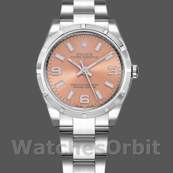 Replica Rolex Oyster Perpetual 31 mm Donna-177210-Acciaio inossidabile-Comparto rosa Rosa