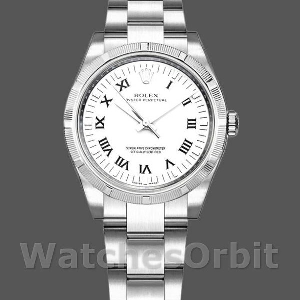 Replica Rolex Oyster Perpetual 31 mm Donna-177210-Acciaio inossidabile-Comparatore romano bianco Bianco