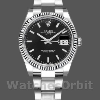 Replica Rolex Oyster Perpetual Unisex 34mm Unisex-115234-Comparto nero Nero