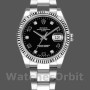 Replica Rolex Oyster Perpetual Date 34 mm Unisex-115234-Dal quadrante nero Diamante nero Unisex-115234-Dal quadrante nero Diamante nero