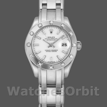 Replica Rolex Pearlmaster 29 mm Donna-80319-Componente bianco Lusso
