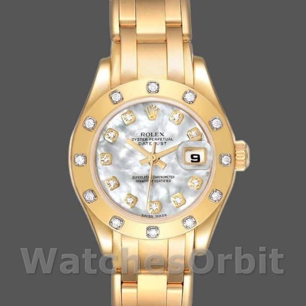 Replica Rolex Pearlmaster 29 mm Donna-80318-MOP Quadrante di Diamanti Lusso