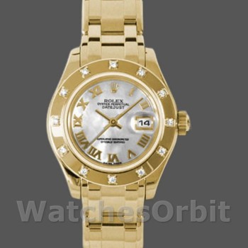 Replica Rolex Pearlmaster 29 mm Donna-80318-Componente bianco MOP Lusso