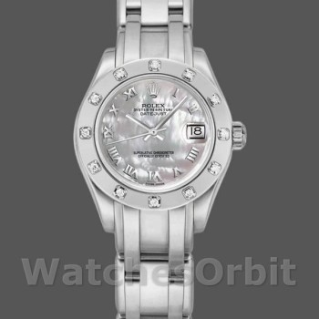 Replica Rolex Pearlmaster 29 mm Donna-80319-MOP Quadrante romano Lusso