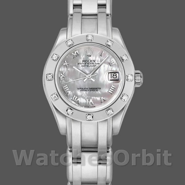 Replica Rolex Pearlmaster 29 mm Donna-80319-MOP Quadrante romano Lusso