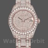 Replica Rolex Pearlmaster 39 mm Uomo-86405RBR-Dal quadrante in oro rosa con diamanti Lusso