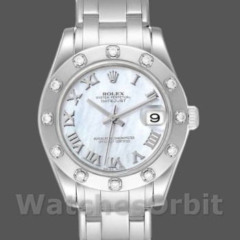 Replica Rolex Pearlmaster 34 mm Donna-81319-MOP Quadrante Lusso