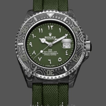 Replica Rolex Sea-Dweller DIW Carbon HUNTER Uomo 43MM Numeri arabi Quadrante Verde