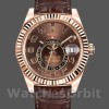 Replica Rolex Sky-Dweller 42 mm Uomo-326135-Cioccolato Quadrante marrone arabo a raggiera