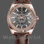 Replica Rolex Sky-Dweller 42 mm Uomo-326135-Dal quadrante rodio scuro Rodio scuro
