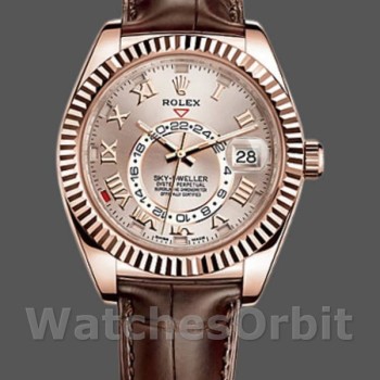 Replica Rolex Sky-Dweller 42 mm Uomo-326135-Dal quadrante oro rosa Sundust<br />