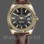 Replica Rolex Sky-Dweller 42 mm Uomo-326138-Calrante nero-Oro giallo nero<br />