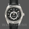 Replica Rolex Sky-Dweller 42 mm Uomo-326139-Calrante nero-Cinturino in pelle nero