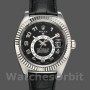 Replica Rolex Sky-Dweller 42 mm Uomo-326139-Calrante nero-Cinturino in pelle nero