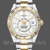 Replica Rolex Sky-Dweller 42 mm Uomo-326933-Acciaio inossidabile-Comparatore bianco Bianco