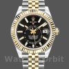 Replica Rolex Sky-Dweller 42 mm Uomo-326933-Acciaio inossidabile e oro giallo-Calendario nero Nero<br />