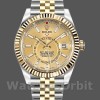 Replica Rolex Sky-Dweller 42mm Uomo-326933-Acciaio inossidabile e oro giallo-Calendario champagne Champagne