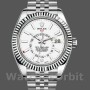 Replica Rolex Sky-Dweller 42 mm Uomo-326934-Ghiera scanalata-Comparatore bianco Bianco