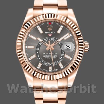 Replica Rolex Sky-Dweller 42 mm Uomo-326935-Oro scuro-Dal rodio scuro Quadrante rodio scuro <br />