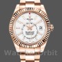 Replica Rolex Sky-Dweller 42mm Uomo-326935-Dal quadrante oro rosa-bianco Bianco