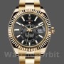Replica Rolex Sky-Dweller 42 mm Uomo-326938-Oro giallo-Comparatore nero Nero