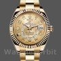 Replica Rolex Sky-Dweller 42 mm Uomo-326938-Oro giallo-Champagne Quadrante arabo Champagne<br />