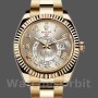 Replica Rolex Sky-Dweller 42 mm Uomo-326938-oro giallo-quadrante argento Argento