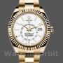 Replica Rolex Sky-Dweller 42mm Uomo-326938-Oro giallo-Comparatore bianco Bianco