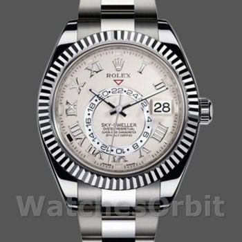 Replica Rolex Sky-Dweller 42 mm Uomo-326939-Ghiera scanalata-Comparto avorio Avorio<br />