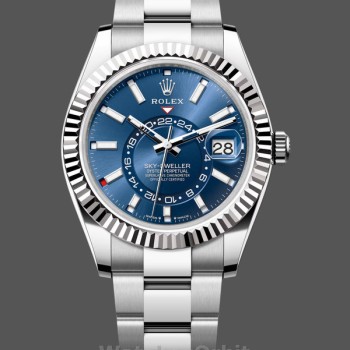 Replica Rolex Sky-Dweller 42mm-m336934 0005-acciaio inossidabile-calendario blu Uomo