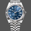 Replica Rolex Sky-Dweller 42mm-m336934 0006-Ghiera scanalata-Calendario blu Uomo
