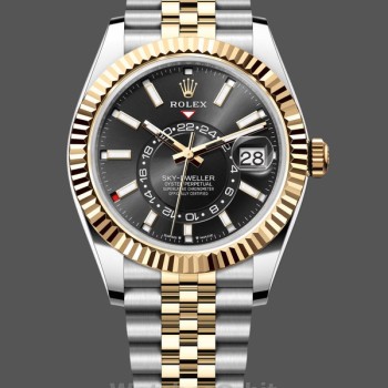 Replica Rolex Sky Dweller 42mm Oro Giallo Oyster M336933 0004 Uomo Quadrante Nero