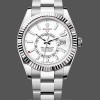 Replica Rolex Day Date unisex 36-128236 0009, lunetta scanalata, bracciale in platino, blu ghiaccio