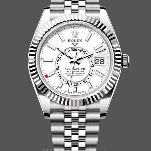Replica Rolex Sky Dweller 42mm Quadrante Bianco Lunetta Scanalata M336934 0004 Uomo Quadrante Bianco