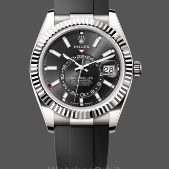 Replica Rolex Sky-Dweller 42-M336239 0002, Oro bianco, Quadrante nero, Quadrante nero, Uomo