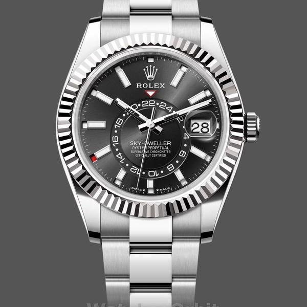 Replica Rolex Sky Dweller 42mm Bianco Rolesor Quadrante Nero Uomo M336934 0007 Quadrante Nero Uomo