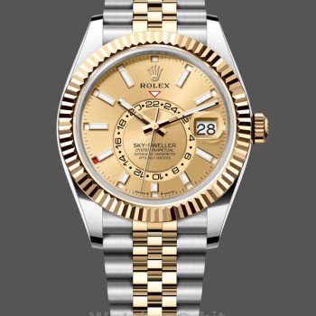 Replica Rolex Sky Dweller 42mm Quadrante Champagne Jubilee M336933 0002 Lusso Uomo Quadrante Champagne