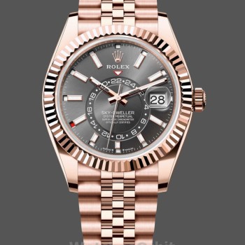 Replica Rolex Sky-Dweller 42-M336935-0008, oro Everose e quadrante grigio ardesia Quadrante grigio