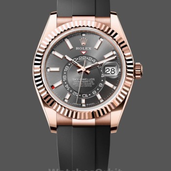 Replica Rolex Sky-Dweller 42-m336235 0004, Quadrante ardesia, Oysterflex, Quadrante grigio, Uomo