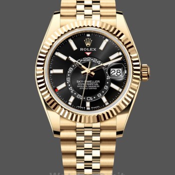 Replica Rolex Sky-Dweller 42-m336938 0005, 42 mm, Oro giallo 18 carati, Quadrante nero Quadrante nero