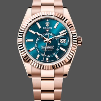 Replica Rolex Sky-Dweller-m336935 0001, 42 mm, oro Everose 18 carati, blu-verde, uomo