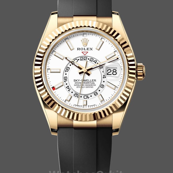 Replica Rolex Sky-Dweller-m336238 0003, 42 mm, Oro giallo, Quadrante bianco, Uomo Quadrante bianco