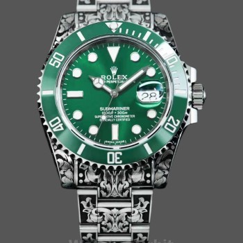 Replica Huckleberry Custom Rolex Submariner-Green da uomo, edizione personalizzata verde